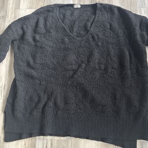 Free People Intimately Free Black Chunky Oversized Black Sweater Size Large